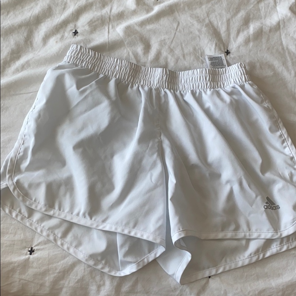White 4” Adidas Shorts 🤍